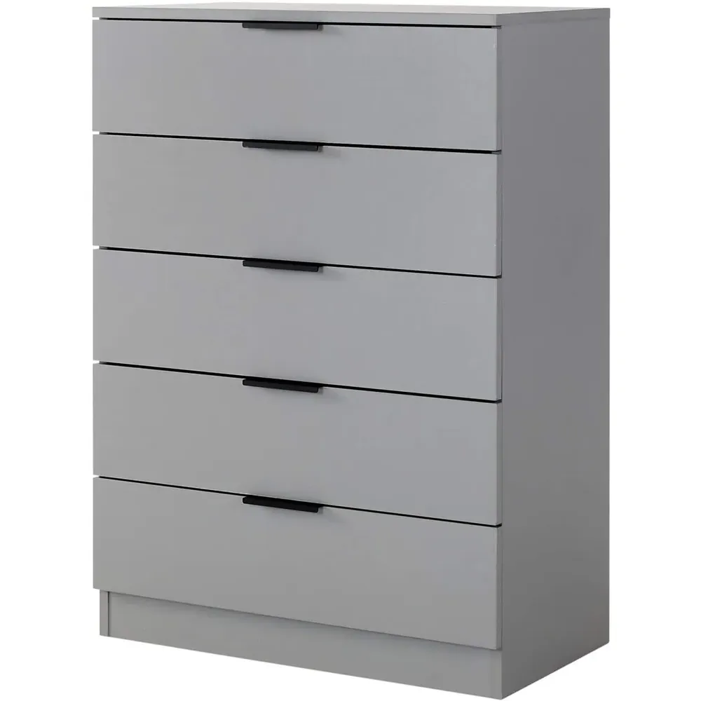 Phoenix 5 Drawer Chest of Drawers - Grey