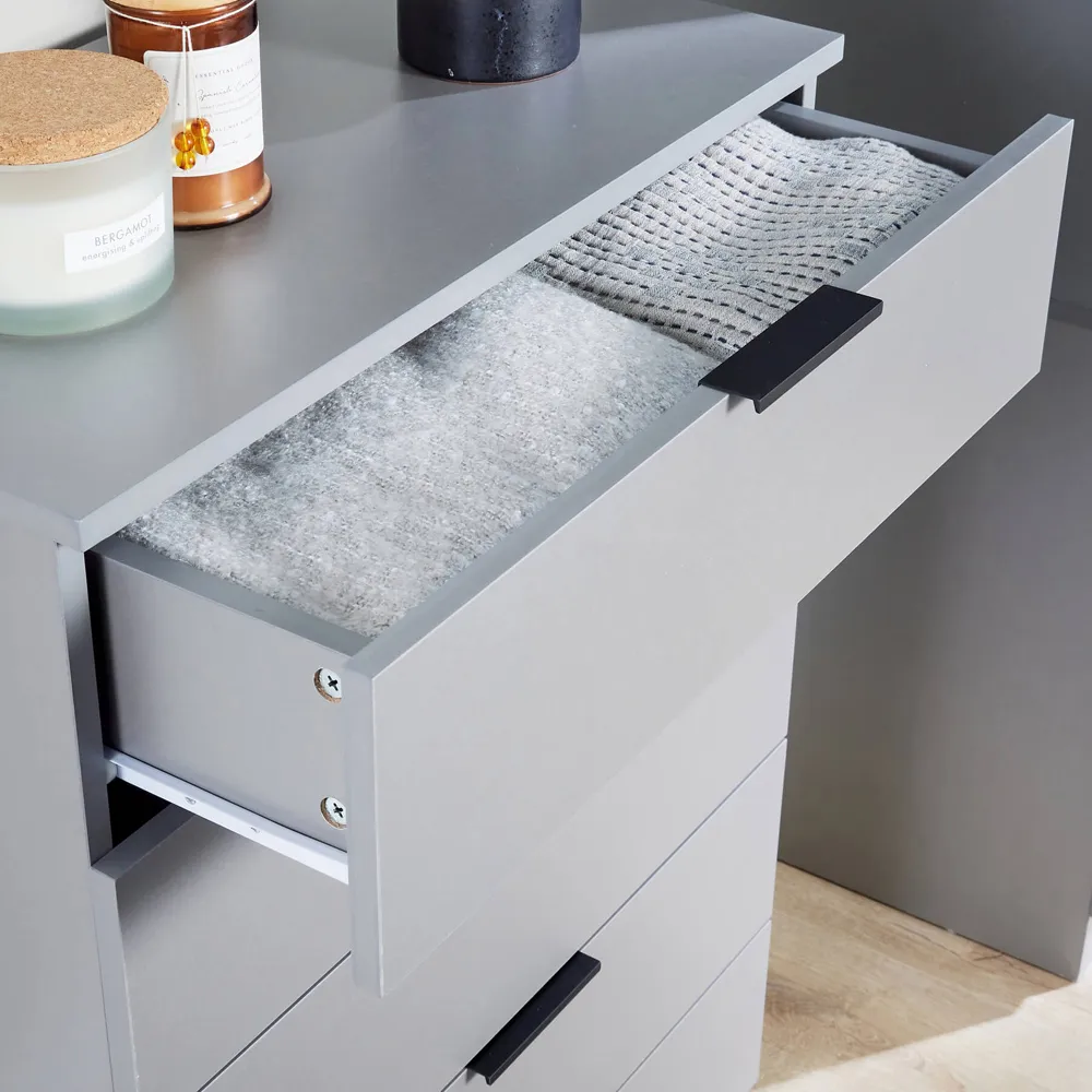 Phoenix 5 Drawer Chest of Drawers - Grey