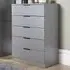 Phoenix 5 Drawer Chest of Drawers - Grey