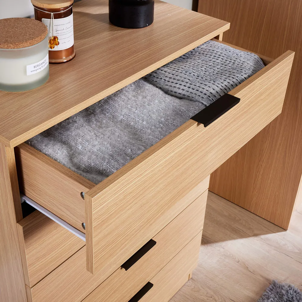 Phoenix 5 Drawer Chest of Drawers - Oak Effect