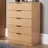 Phoenix 5 Drawer Chest of Drawers - Oak Effect
