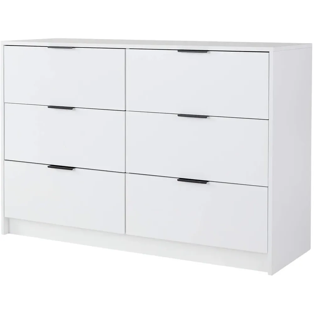 Phoenix 6 Drawer Chest of Drawers - White