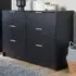 Phoenix 6 Drawer Wide Chest of Drawers - Black
