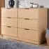 Phoenix 6 Drawer Wide Chest of Drawers - Oak