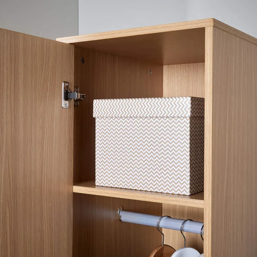 Phoenix Single Door Wardrobe - Brown, Oak