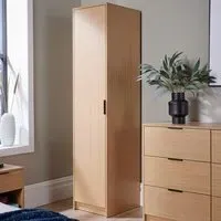 Phoenix Single Door Wardrobe - Brown, Oak