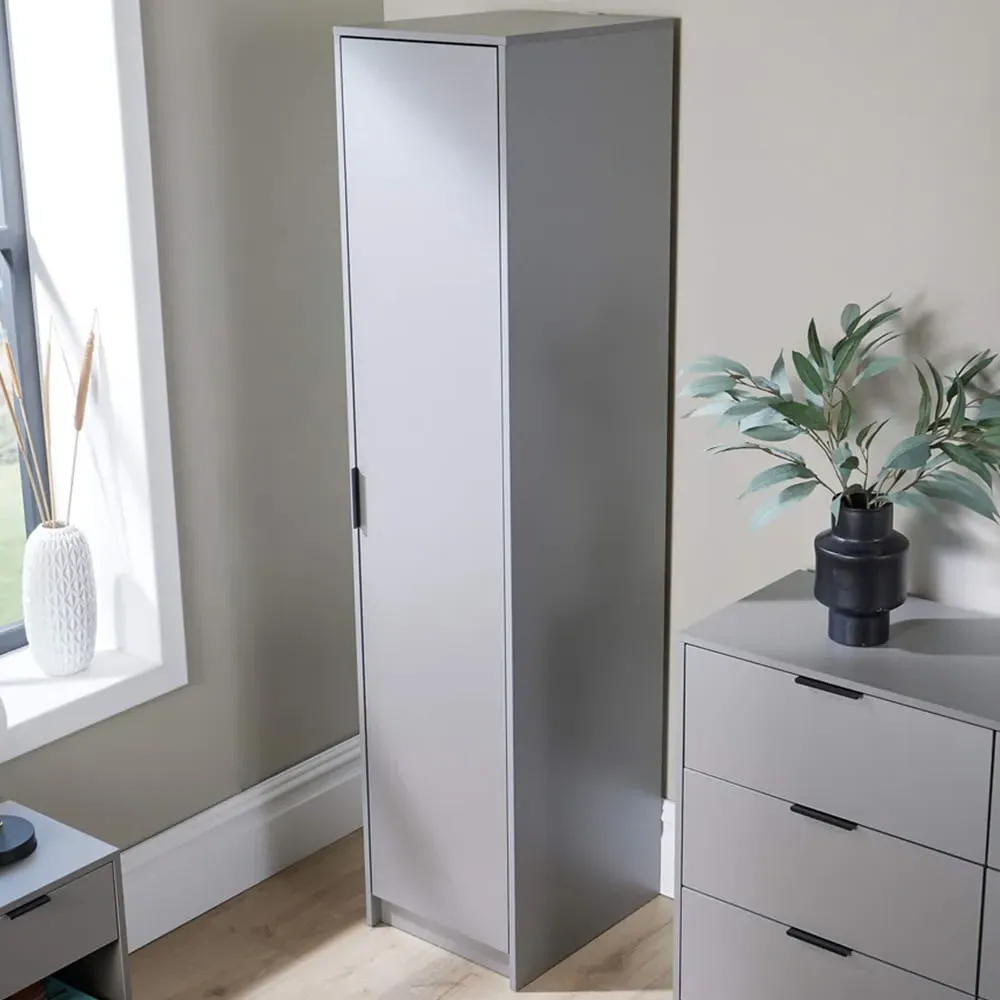 Phoenix Single Door Wardrobe - Grey