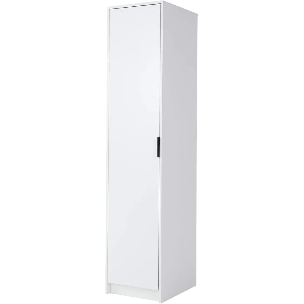 Phoenix Single Door Wardrobe with Hanging Rail - White