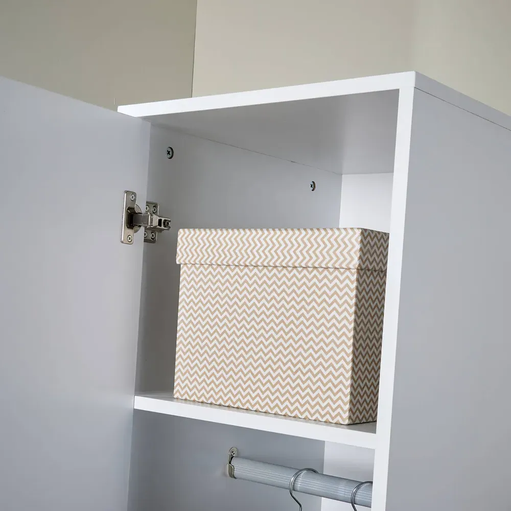 Phoenix Single Door Wardrobe with Hanging Rail - White