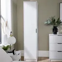 Phoenix Single Door Wardrobe with Hanging Rail - White