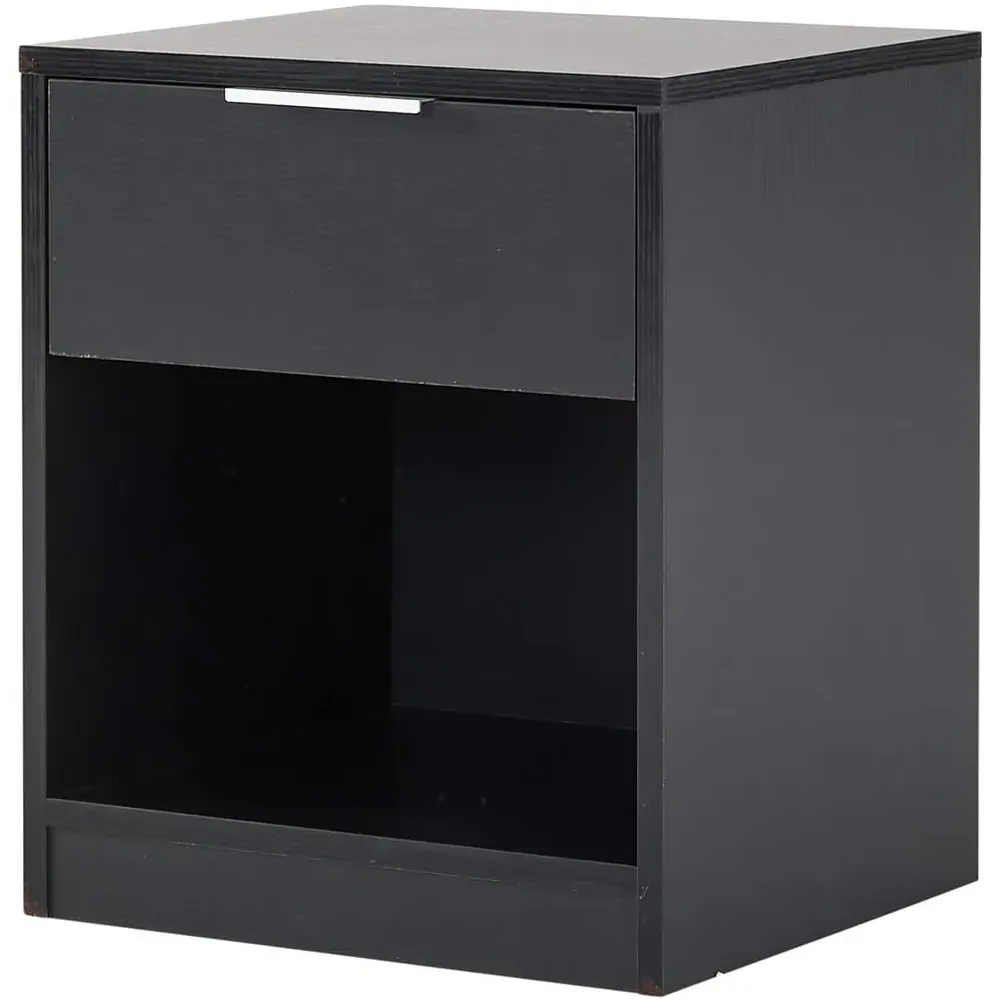 Phoenix Single Drawer Bedside Table - Black