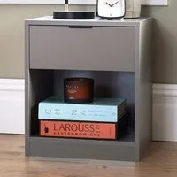 Phoenix Single Drawer Bedside Table - Grey