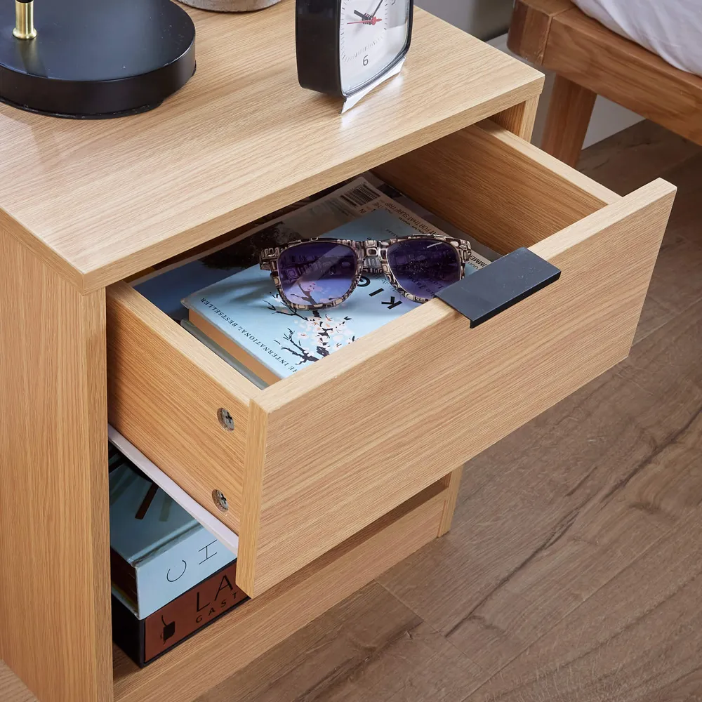 Phoenix Single Drawer Bedside Table - Oak