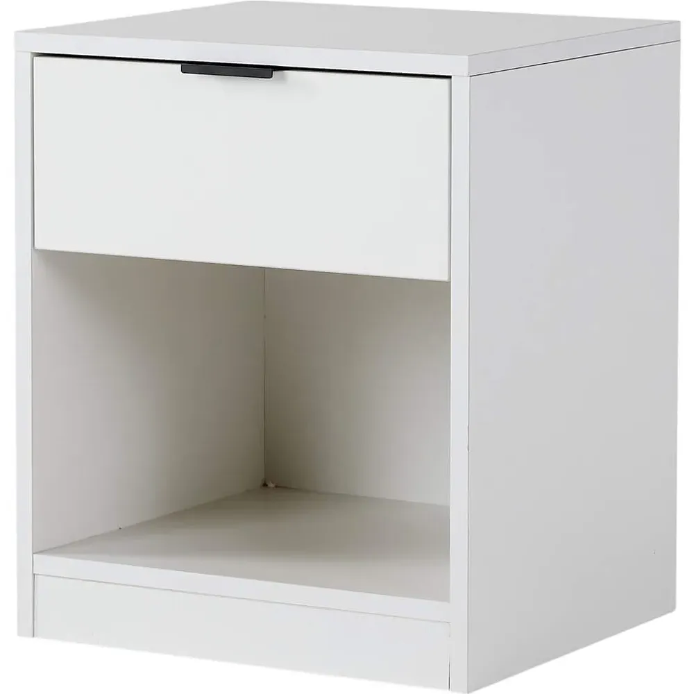 Phoenix Single Drawer Bedside Table - White