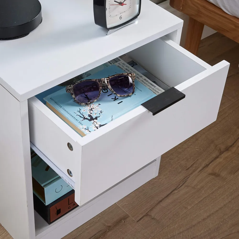 Phoenix Single Drawer Bedside Table - White