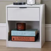Phoenix Single Drawer Bedside Table - White