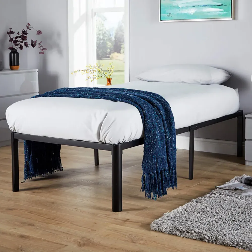 Podium Single Platform Bed Frame - Black, Metal