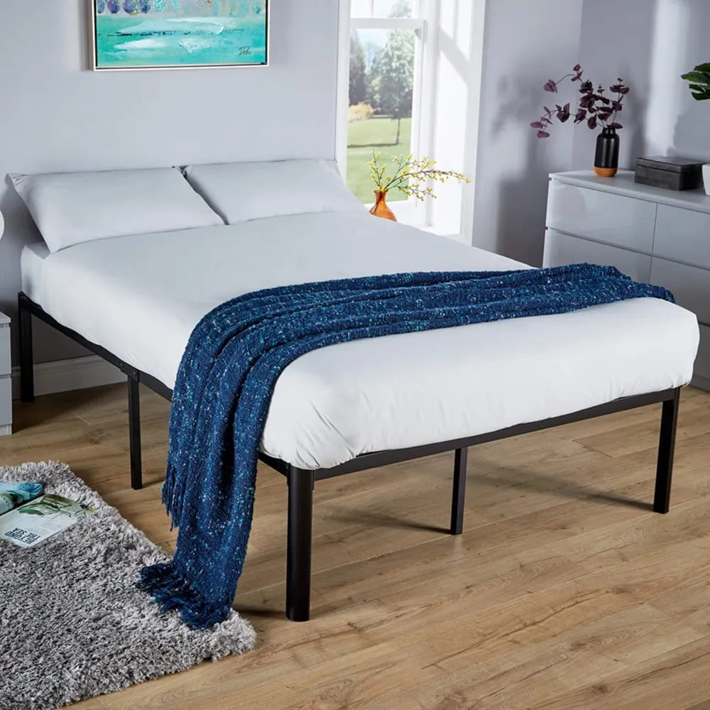 Podium Small Double Platform Bed Frame - Black, Metal image