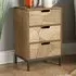 Reedham 3 Drawer Geometric Bedside Table - Brown, MDF