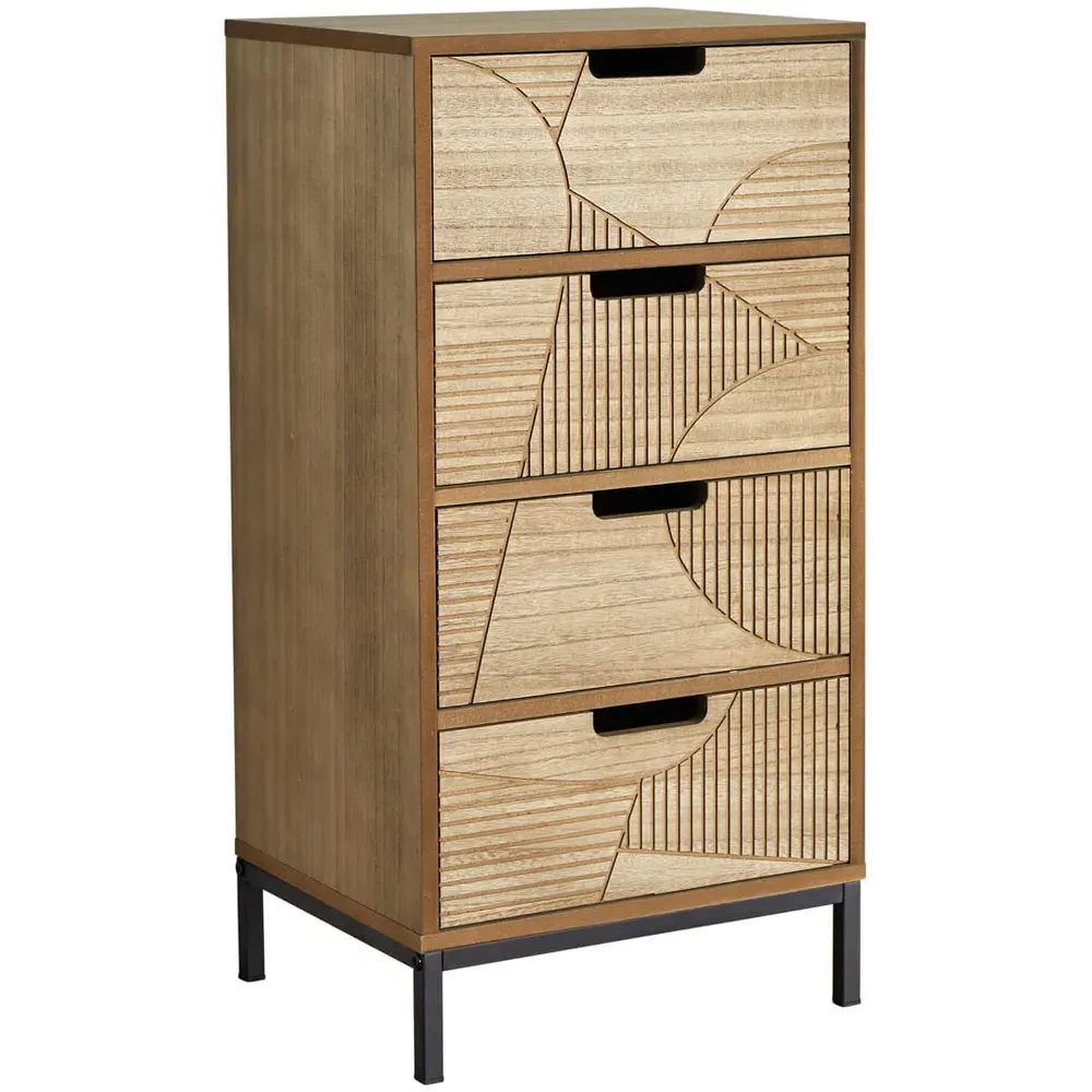 Reedham 4 Drawer Chest of Drawers - Light Brown, Wood