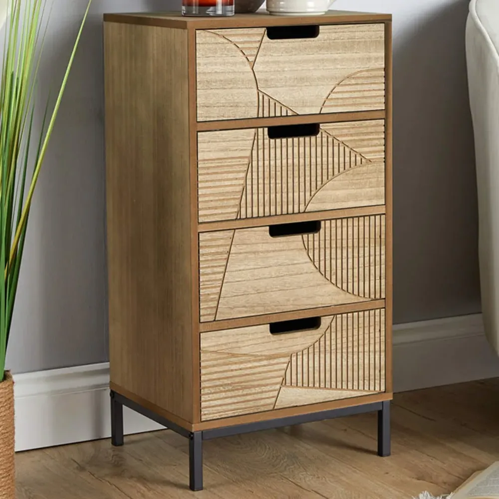 Reedham 4 Drawer Chest of Drawers - Light Brown, Wood