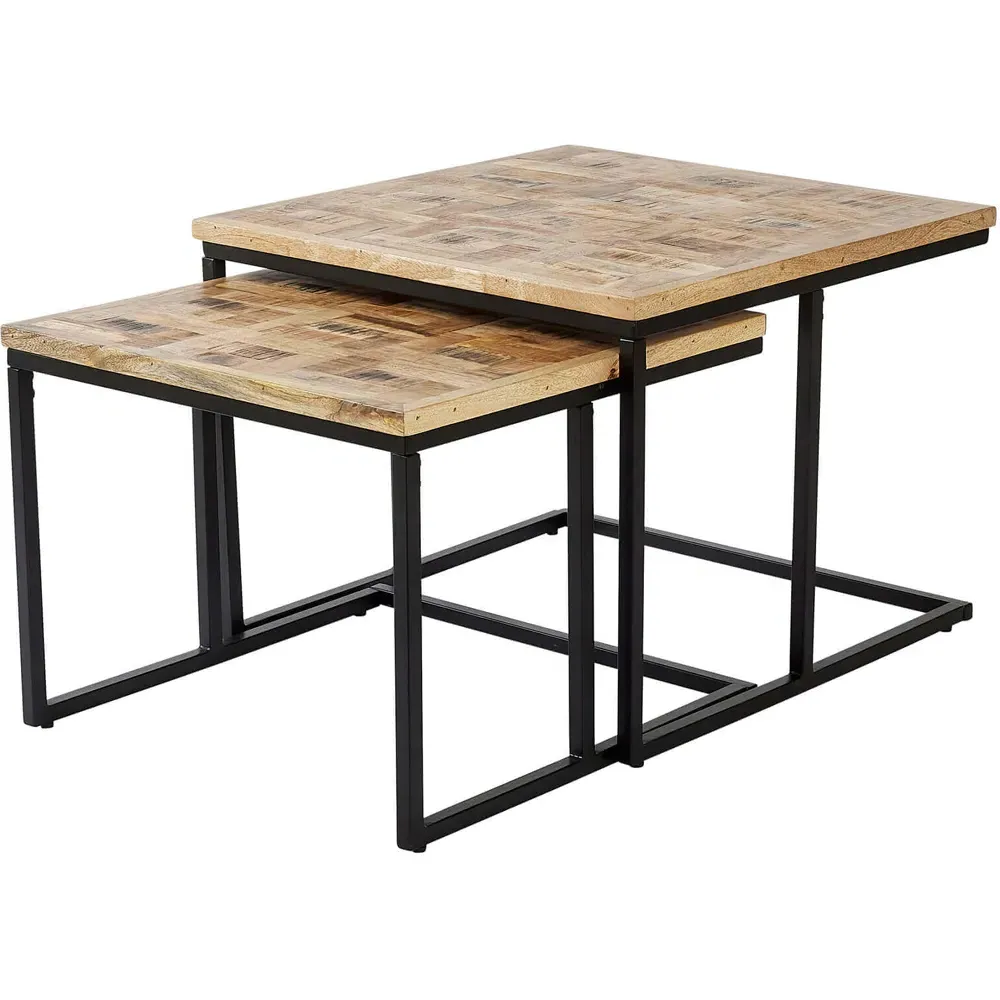 Reno Square Nest of Tables Set of 2 - Mango Wood