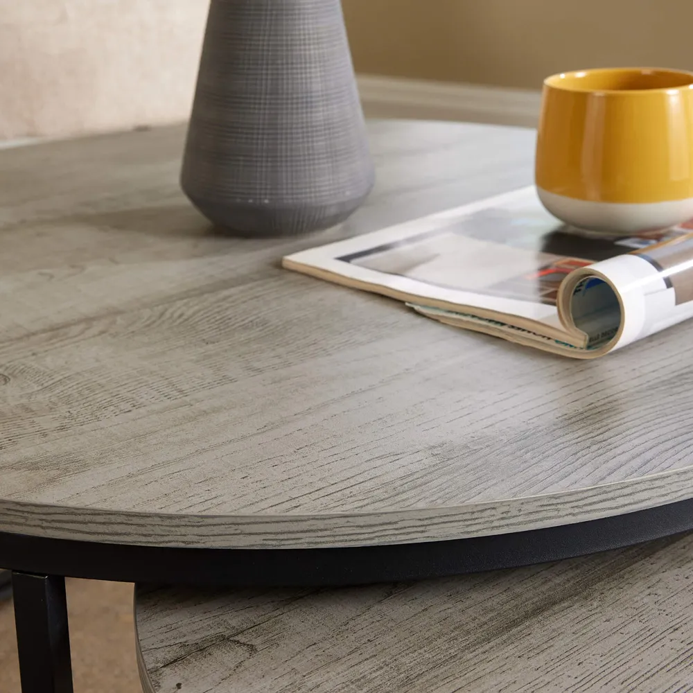 Round Nest of Tables Set of 2 - Grey