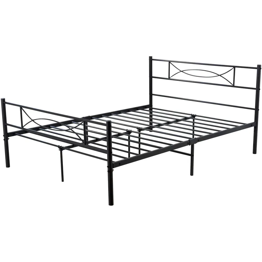 Saturn Small Double Bed Frame - Grey, Metal