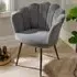 Scallop Chair with Metal Legs - Grey, Velvet
