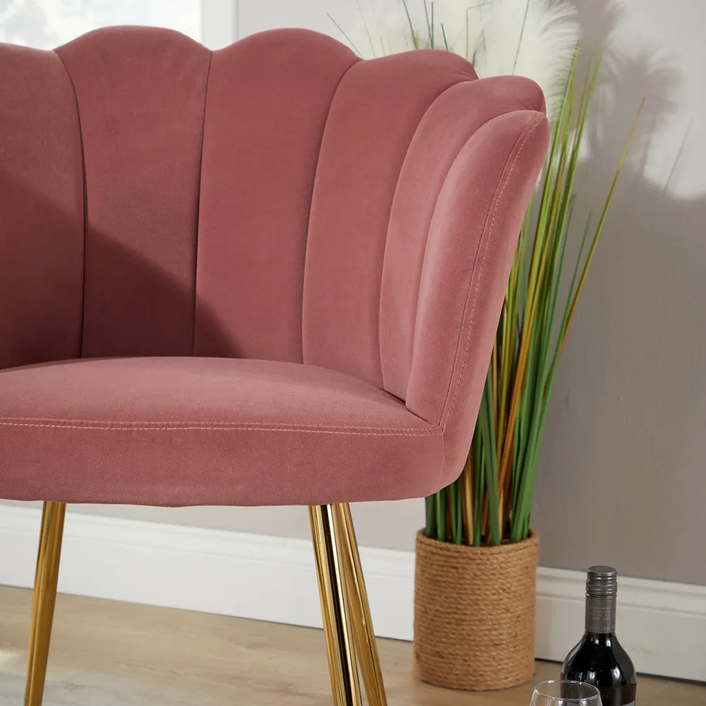 Scallop Round Back Accent Chair - Pink