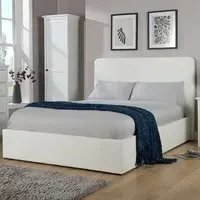 Serenity Double Ottoman Storage Bed with Gas Lift - White, Boucle