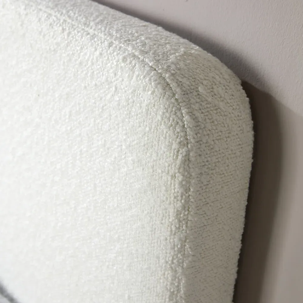 Serenity King Size Ottoman Storage Bed with Gas Lift - White, Boucle