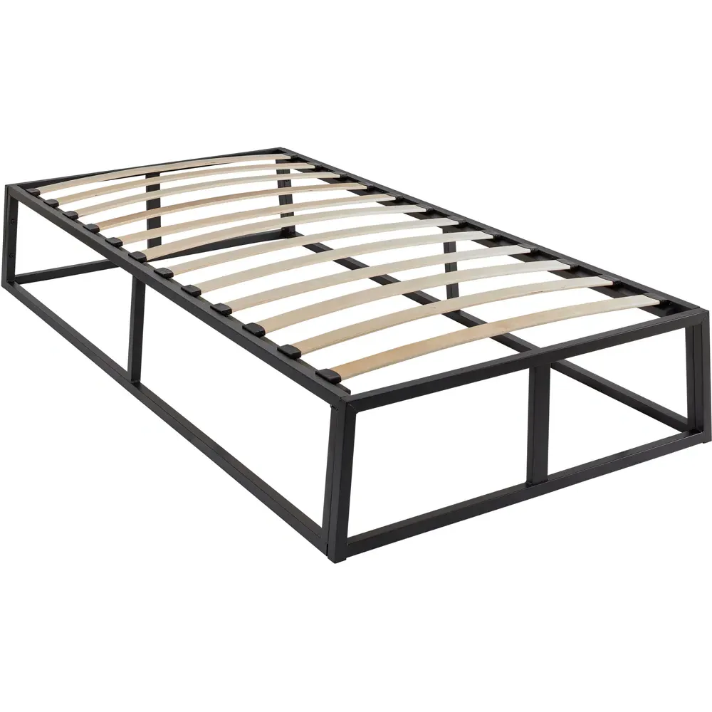 Single Metal Platform Bed Base - Black