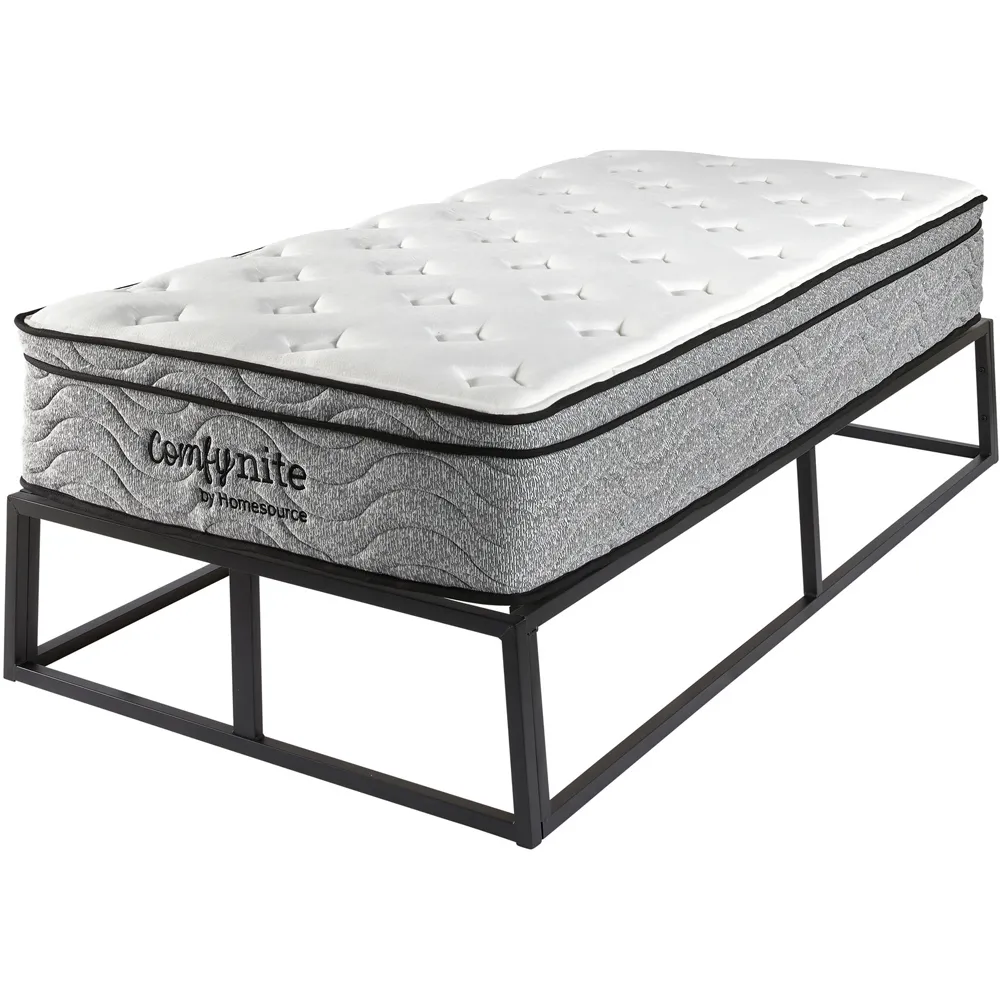 Single Metal Platform Bed Base - Black