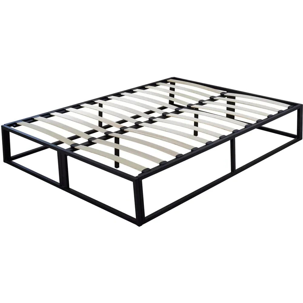 Small Double Platform Bed Frame - Black, Metal