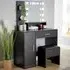 Sophia Single Door Dressing Table Set with LED Mirror - Black