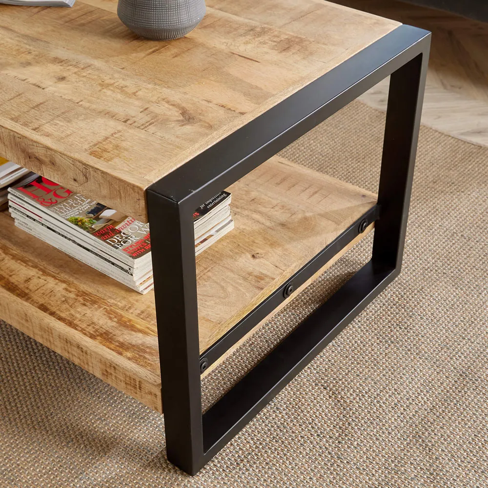 Summit Coffee Table with Storage - Brown, Mango Wood