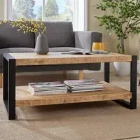 Summit Coffee Table with Storage - Brown, Mango Wood