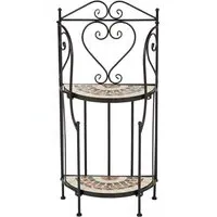 Sunflower Mosaic 2 Shelf Plant Stand - Black, Metal