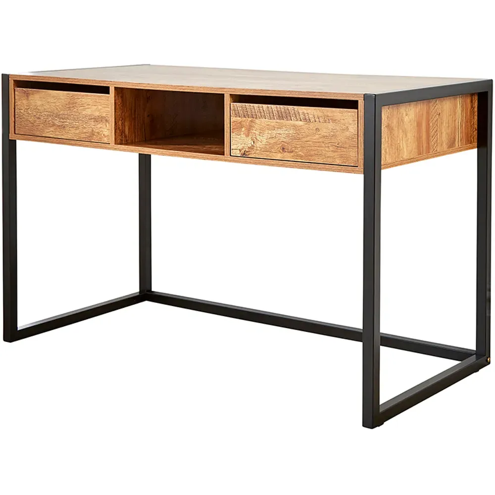 Toronto 2 Drawer Computer Desk with Shelf - Brown, Oak