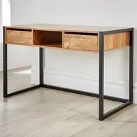 Toronto 2 Drawer Computer Desk with Shelf - Brown, Oak