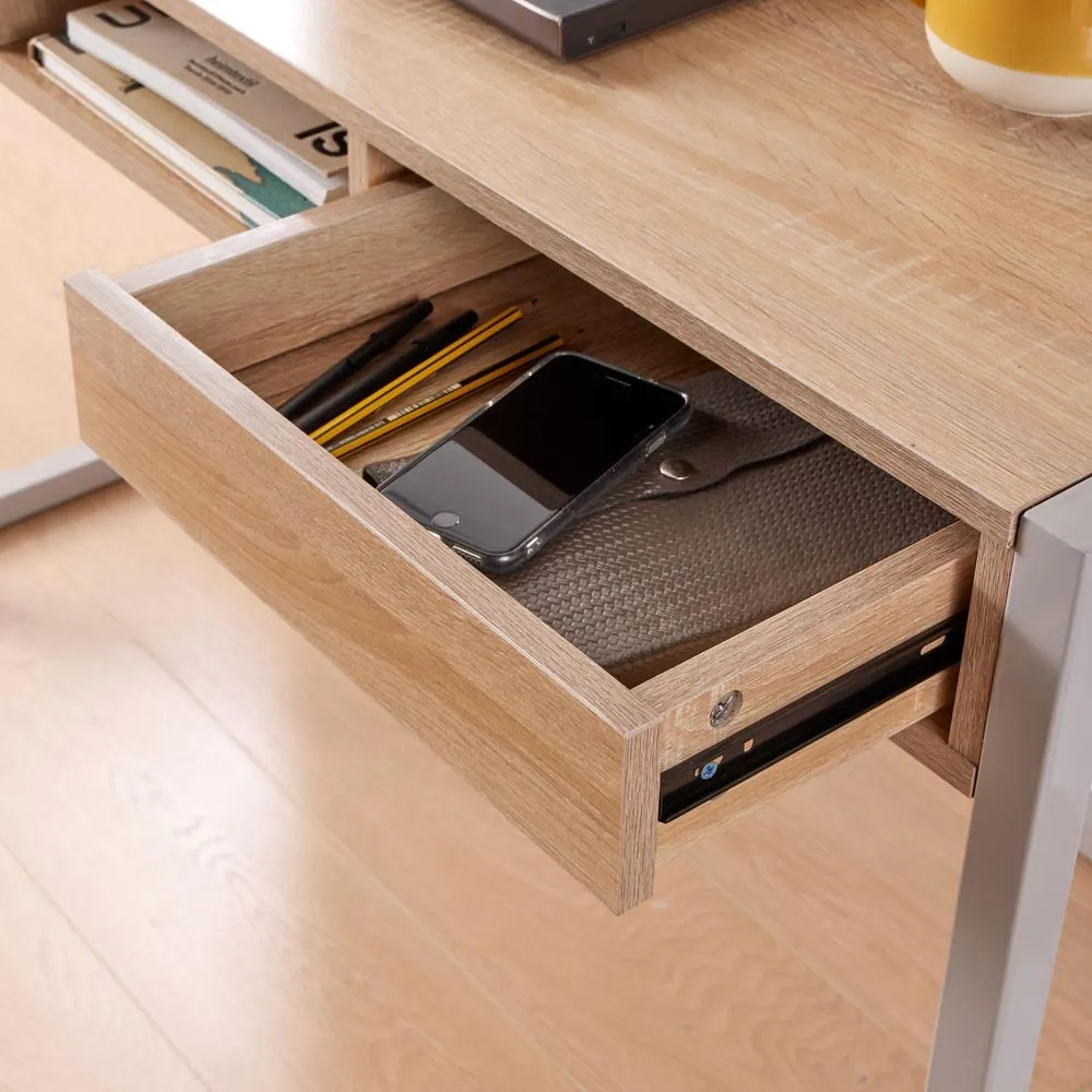 Toronto 2 Drawer Computer Desk with Shelf - Brown, Oak