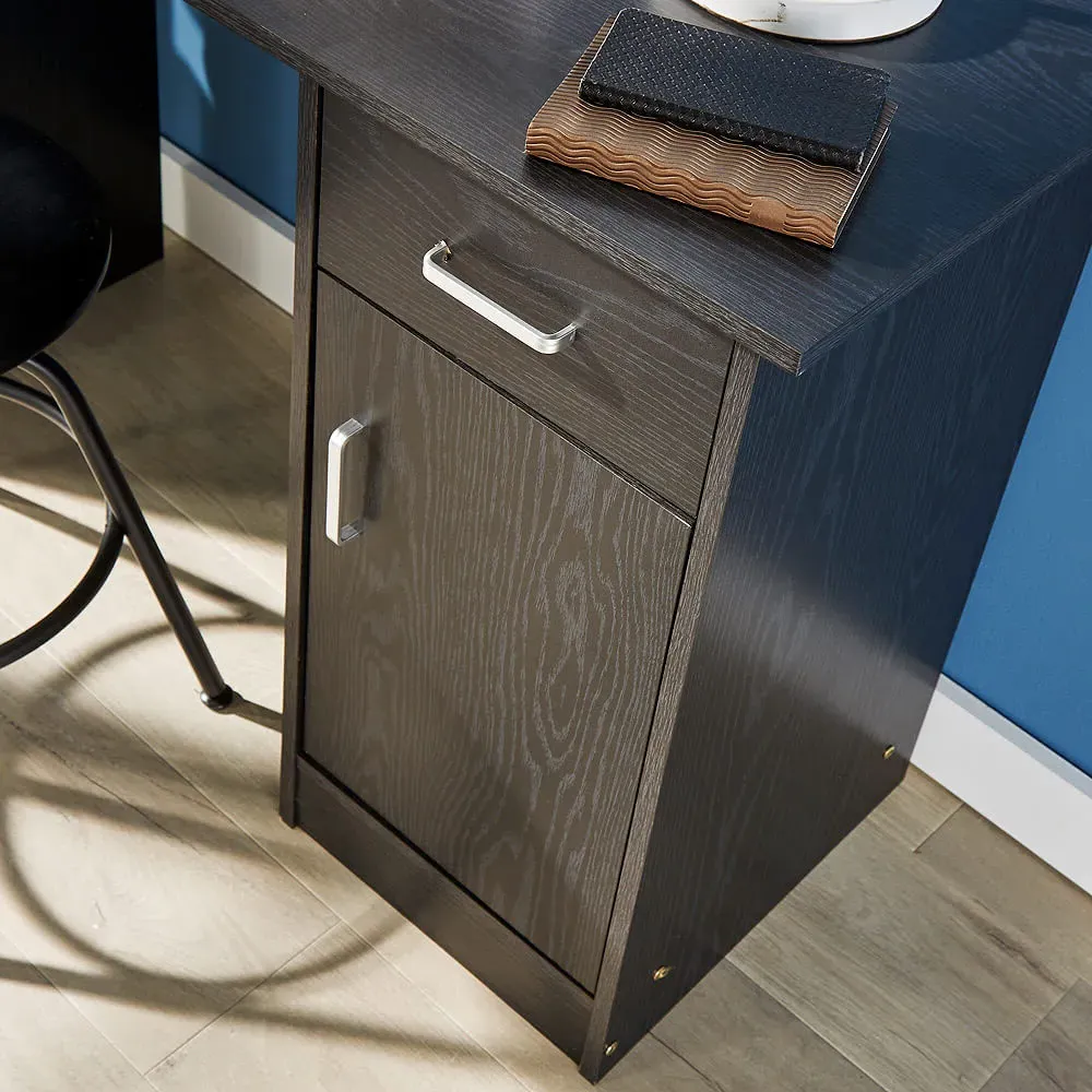 Tyler Computer Desk with Storage Cupboard - Black