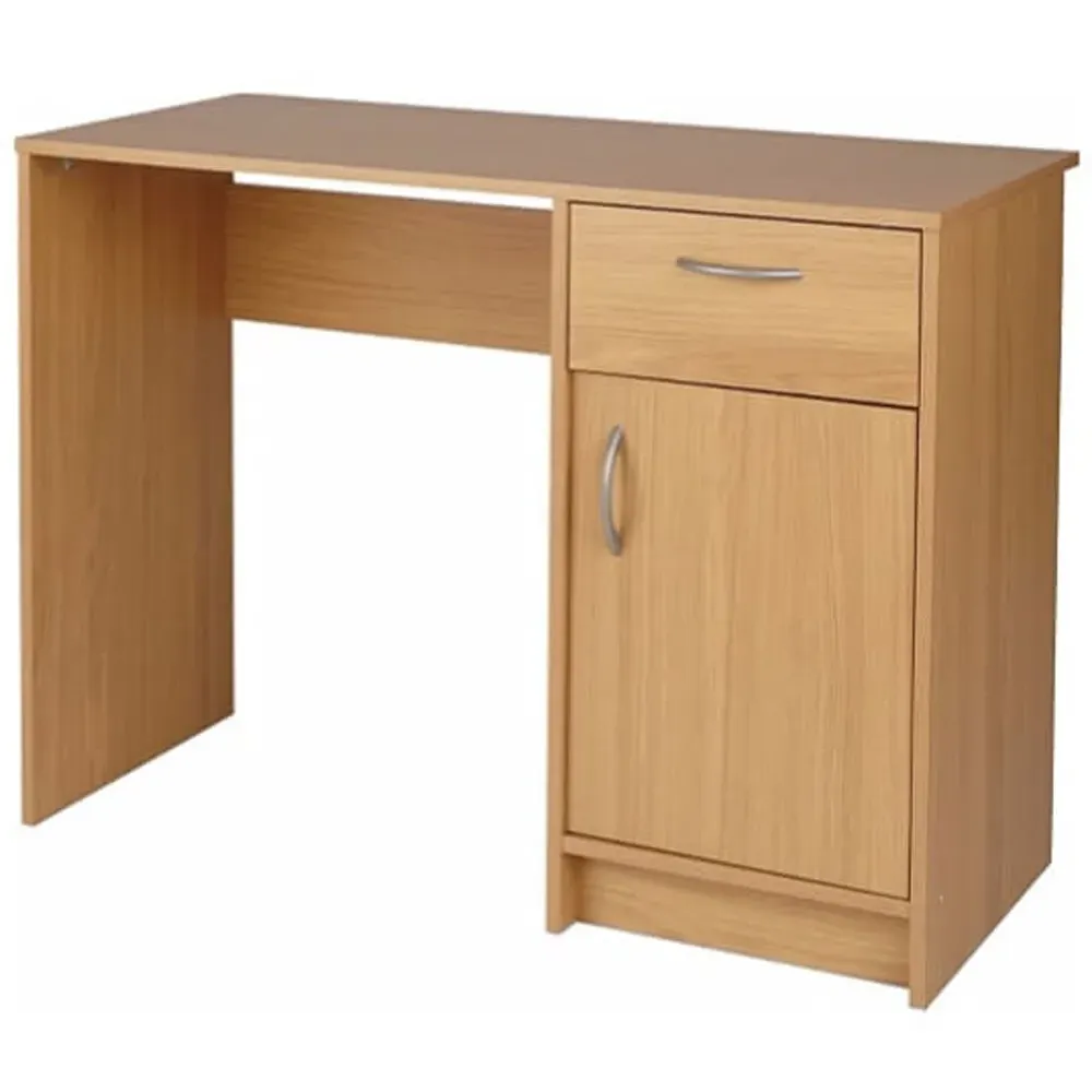 Tyler Computer Desk with Storage Cupboard - Brown, Oak