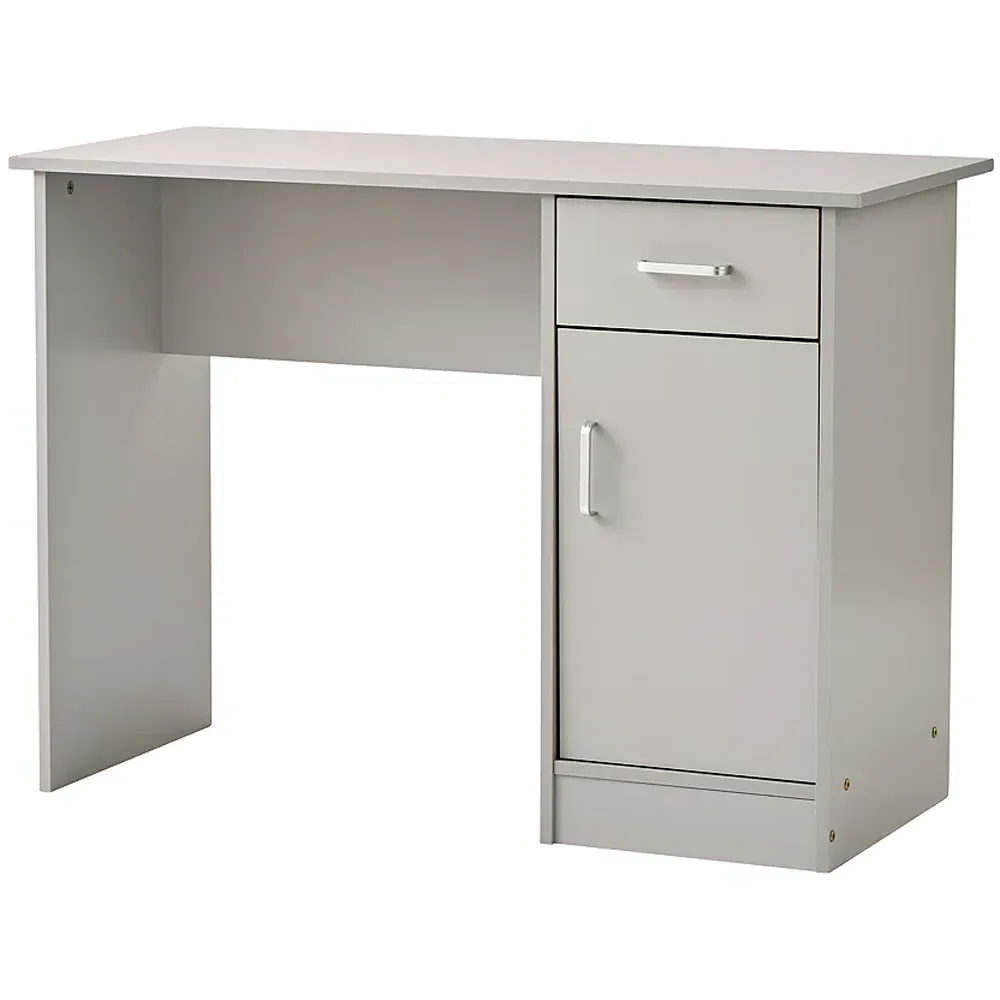Tyler Computer Desk with Storage Cupboard - Grey