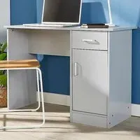 Tyler Computer Desk with Storage Cupboard - Grey