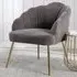 Valerie Shell Backed Armchair - Grey, Velvet