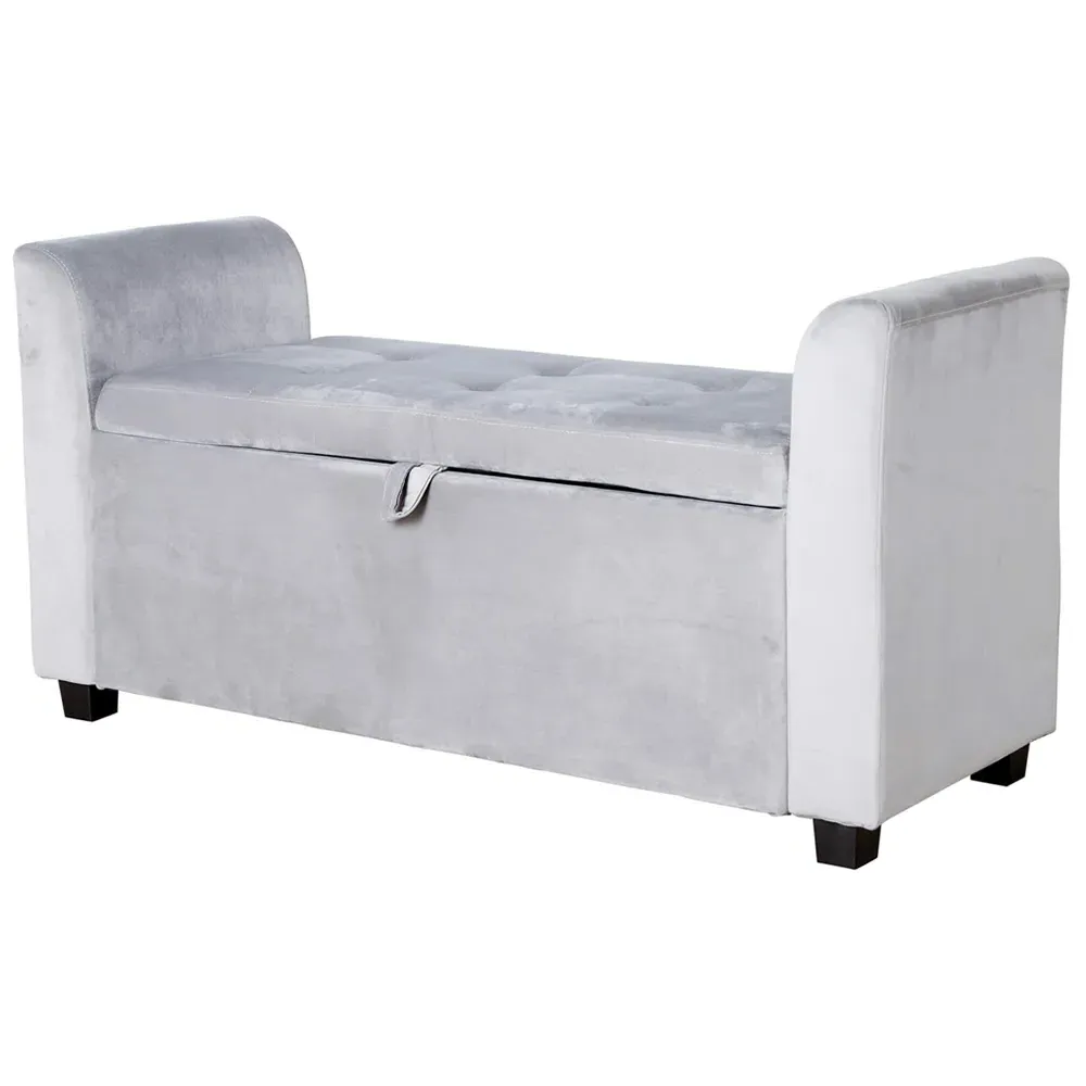 Verona Sleigh Window Seat with Storage - Green, Velvet