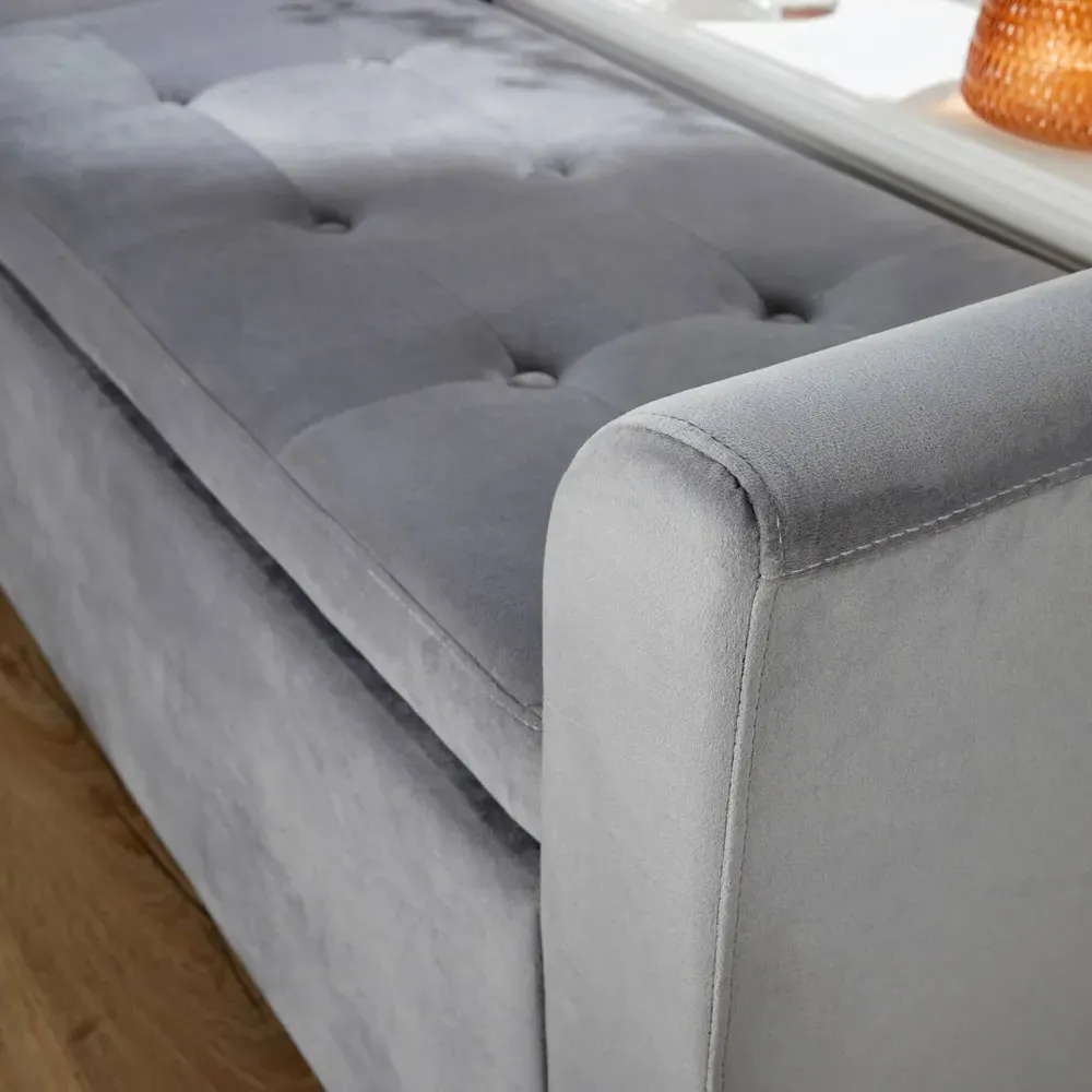 Verona Sleigh Window Seat with Storage - Green, Velvet