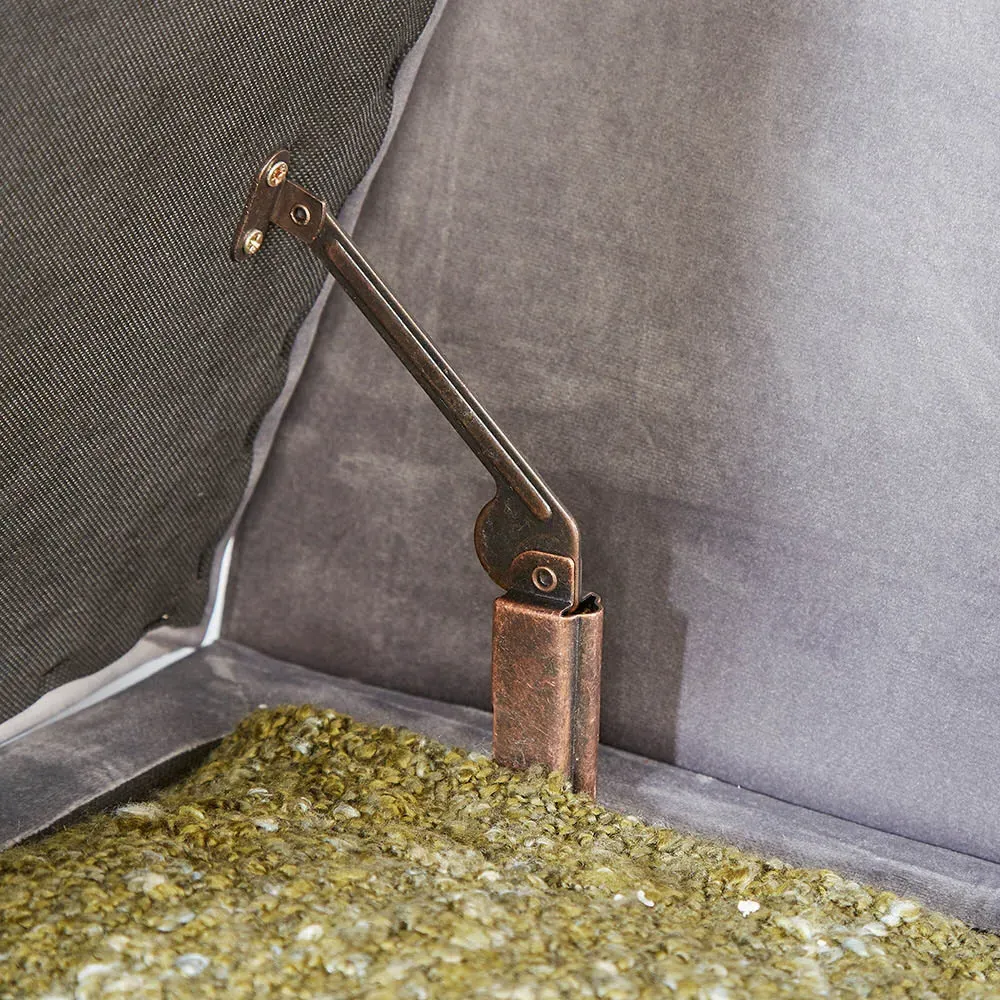 Verona Sleigh Window Seat with Storage - Green, Velvet